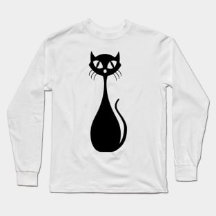 Mid Century Modern Cat Long Sleeve T-Shirt